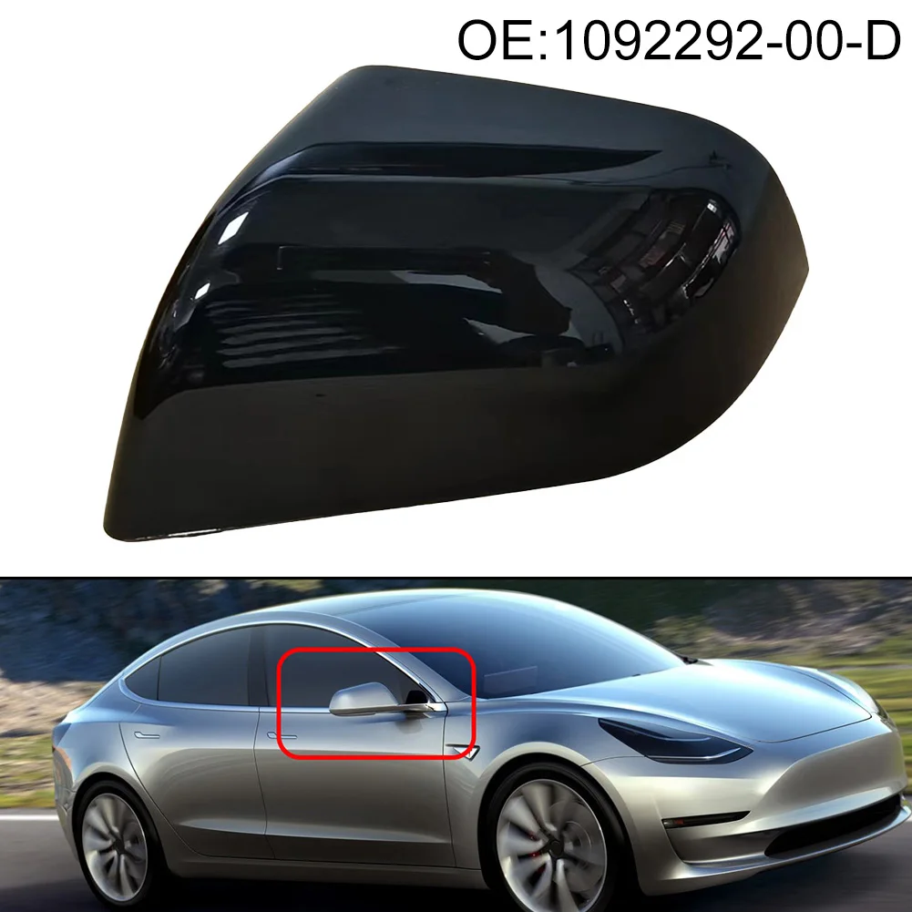 

Right Side Car Rear View Side Door Wing Mirror Cover Replacement Mirror Cap For TESLA MODEL 3 2021-2023 1092292-00-D