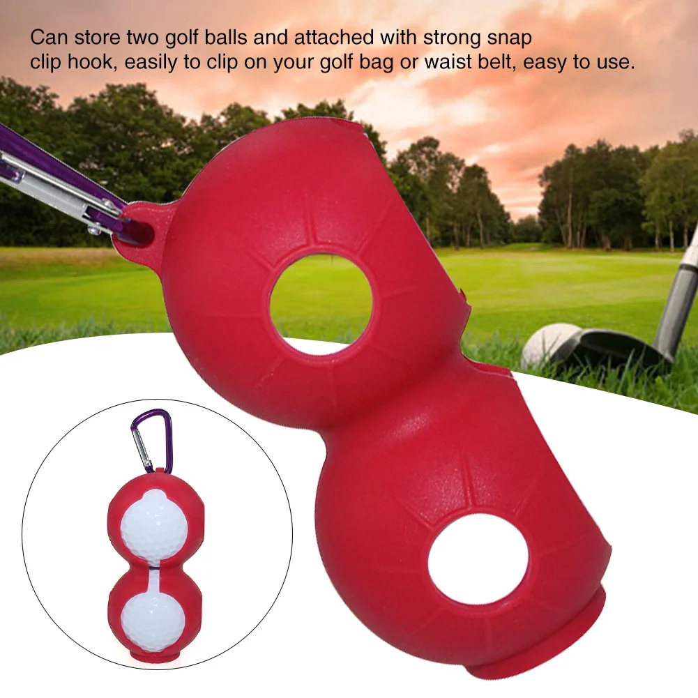 

Waist Holder Protective 8-shape Soft Silicone Hanging Gift Golf Double Ball Cover With Carabiner Outdoor Sport Wear Resistant