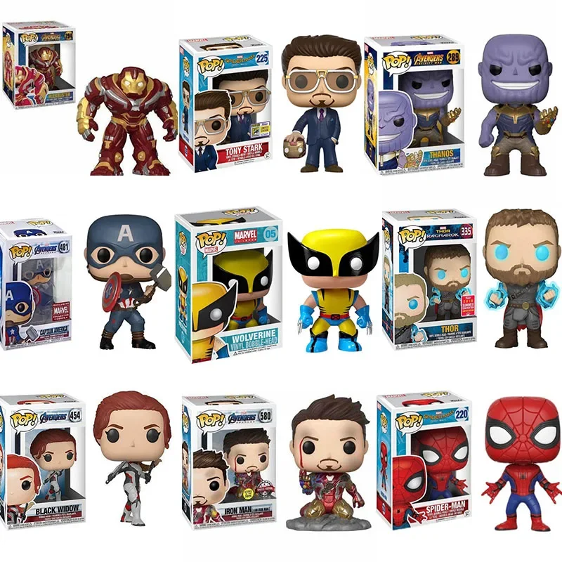 Фигурки Funko POP Мстители Тони Старк 225 Черная Вдова 454 Железный человек 304 танос