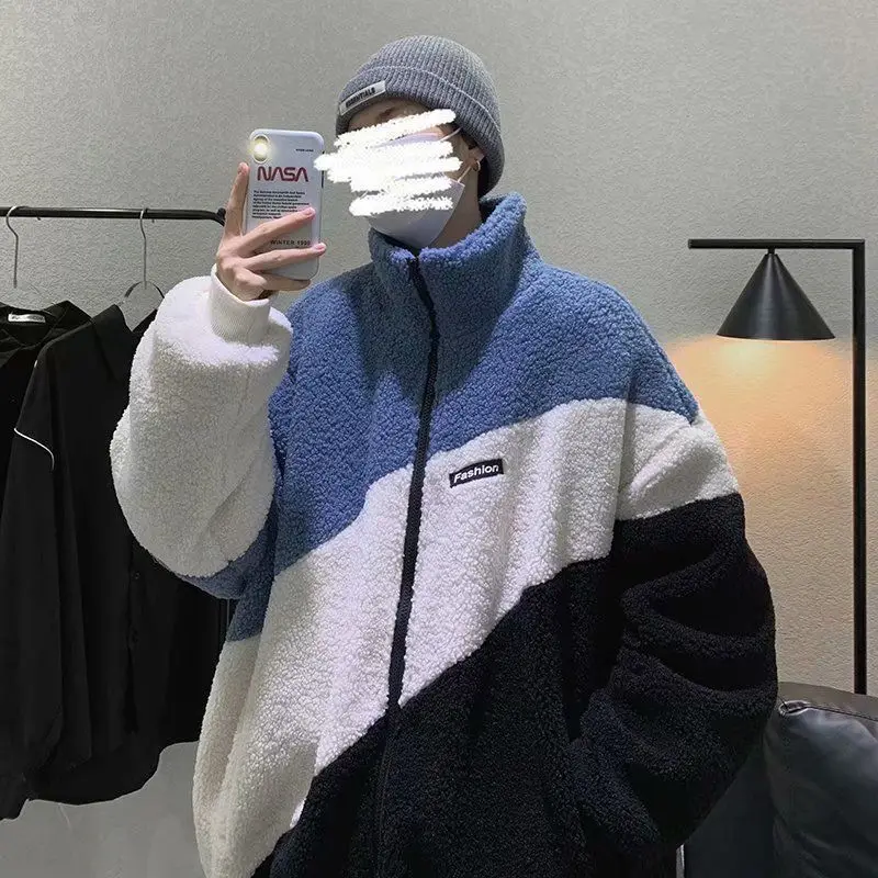 2022 Autumn New Light Luxury Fashion Jacket Men Sweater Loose All-match Thick Cardigan Cotton Jacket BoutiqueClothingSimpleStyle