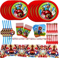 71pcs super marios birthday party decoration for boys disposable tableware set balloon customize backdrop baby shower supplies