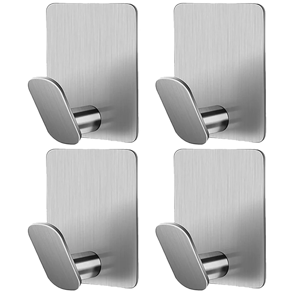 

4Pcs Adhesive Wall Hooks Sticky Bathroom Hanging Hooks Over the Door Hook