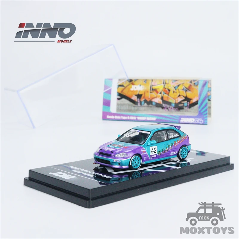 

Inno 1:64 Honda civic type-r ek9 racing jdm Collection of die-cast alloy car decoration model toys