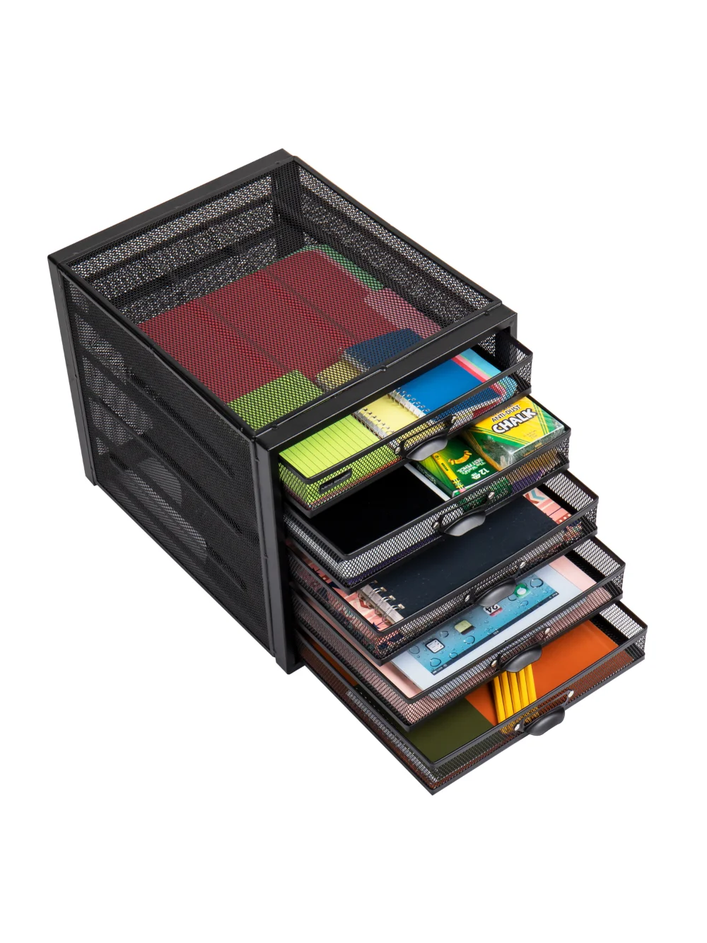 

Mind Reader 5 Drawer Metal Desk Cabinet, Black