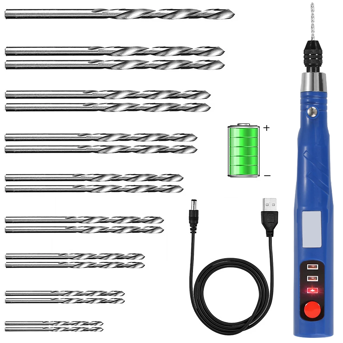 Electric Hand Drill Cordless Rotary Tool with 3 Adjustable Speed 2000mAh Rechargeable Wireless Engraving Pen for Wood Resin 2023