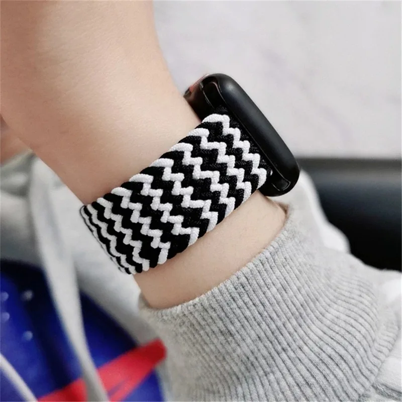 Strap for Apple Watch Band 44mm 40mm 45mm 41mm 42mm Elastic Braided Solo Loop Bracelet for Apple Watch Series 7 SE Accessories