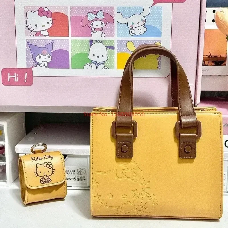 Новинка 2024 модные сумки через плечо в стиле аниме Hello Kitty милая сумочка мультяшная