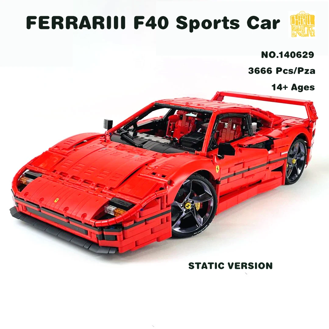 

MOC-140629 FERRARIII F40 Sports Car Model With PDF Drawings Building Blocks Bricks Kids DIY Toys Birthday Christmas Gifts