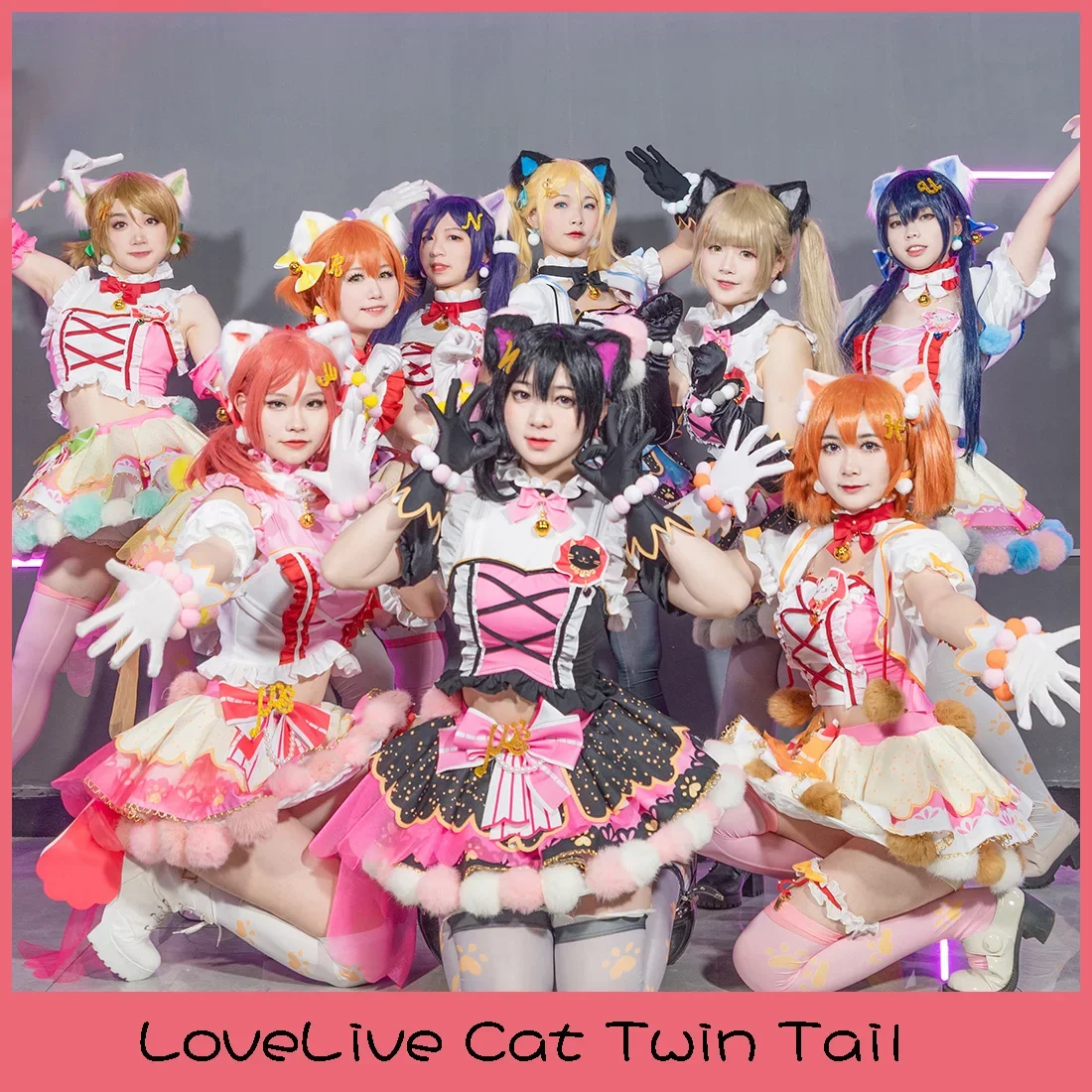 LoveLive Cat Twin Tail Kousaka Honoka Minami Kotori Sonoda Umi Ayase Eli костюмы для косплея милое танцевальное