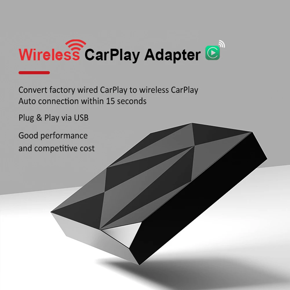 Фото Беспроводной адаптер CarPlay 2022 новейшая версия, ключ Apple CarPlay для OEM проводных автомобилей CarPlay, конвертирует проводной в беспроводной CarPlay №2