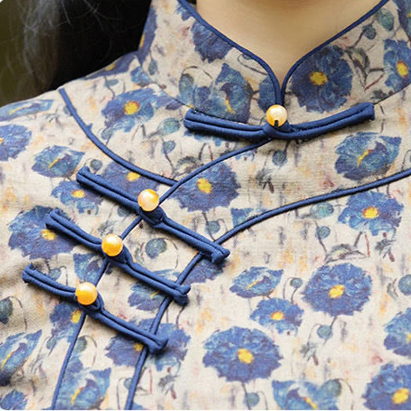 Parka Women's Coats Jackets 2022 Winter New Fashion Cotton-Padded Prints Splicing Chinese Style Warm Skinny Parkas Shirts Woman