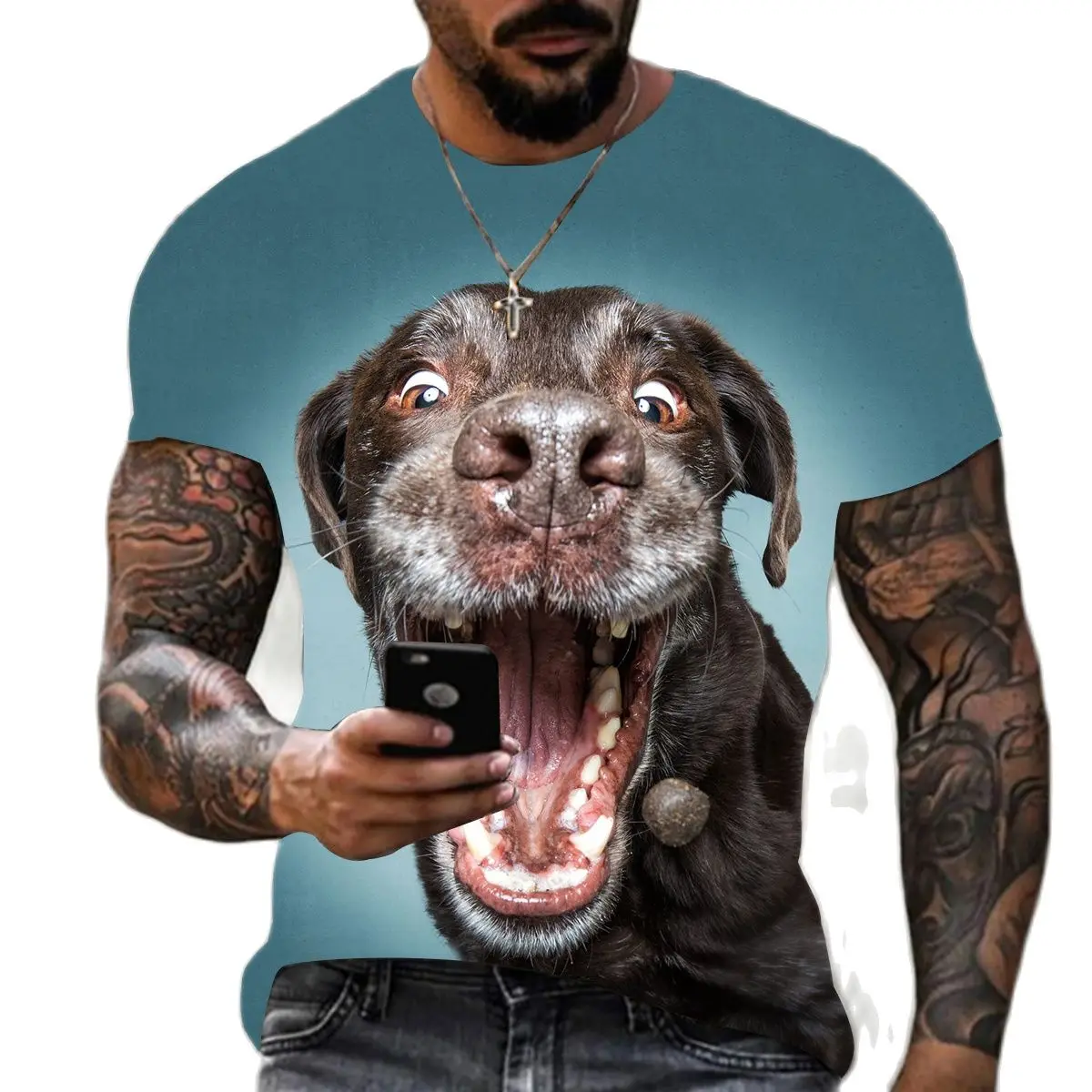 

Hot Sale Animal Labrador Dog 3D Print Men's T-shirts Summer Casual Round Neck Short Sleeve Loose Oversized T Shirt Tops Tee