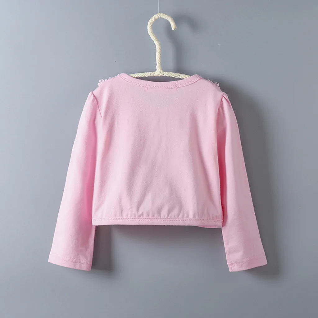 Детский кружевной кардиган-болеро для маленьких девочек 2-8 лет