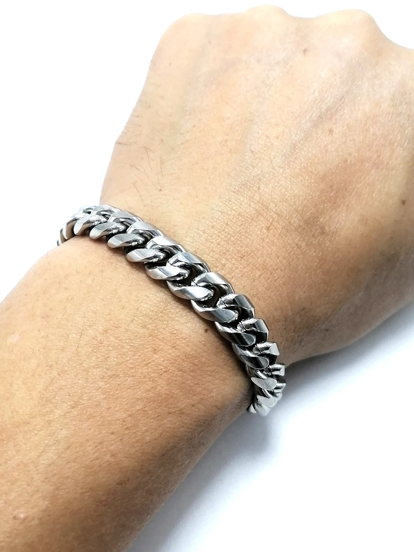 Серебряный браслет Майами однотонные ювелирные изделия из нержавеющей стали 10