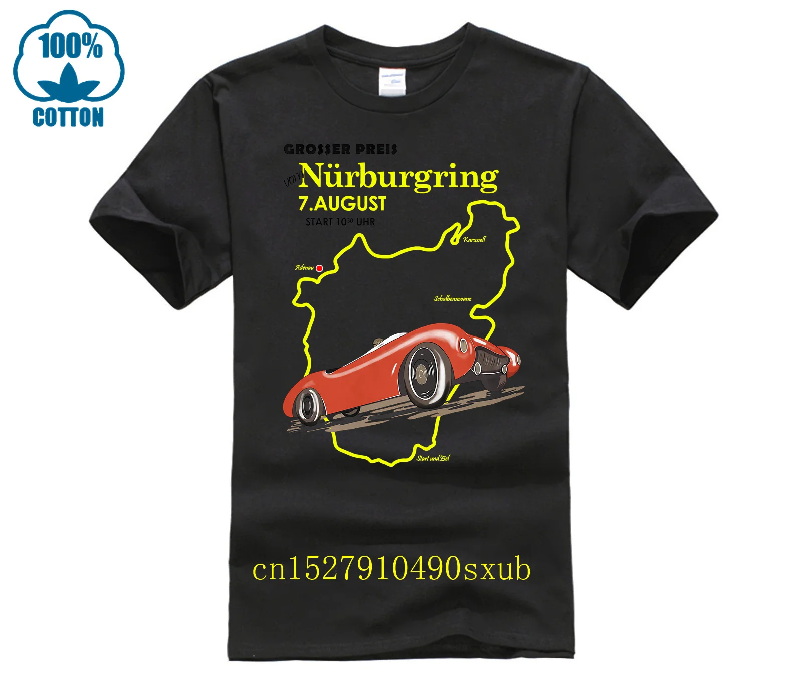 Vintage nurburgring motor racing mark rogan man's t shirt car moto tee clothes