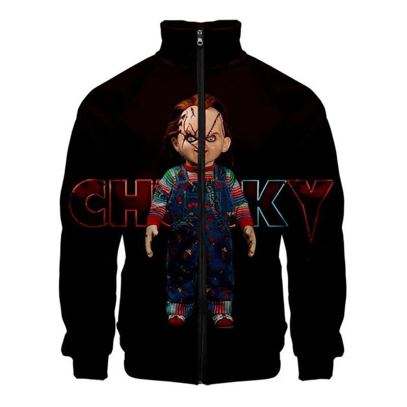 Horror Movie Chucky Stand Collar Jackets Seed of Chucky Sweatshirt Cosplay Costume Long Sleeve Zipper Hoodies images - 6