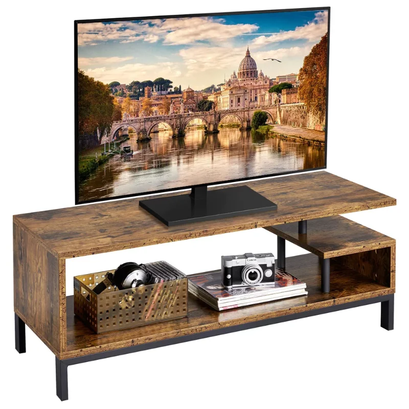 

Easyfashion Industrial TV Stand for TVs Up to 55'',Rustic Brown tv stand living room furniture tv stand cabinet