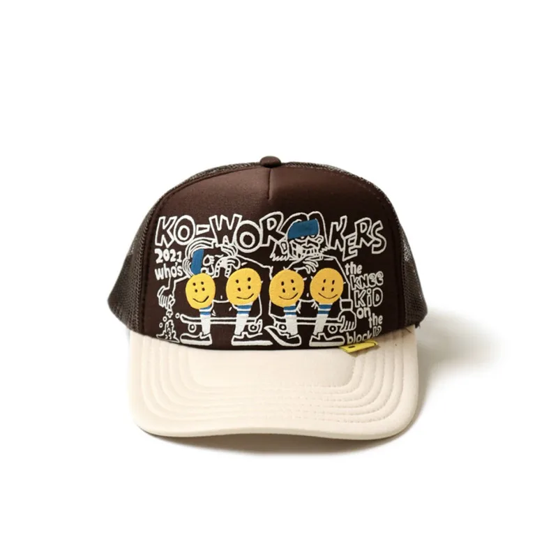 

KAPITAL 22AW Camo Foam Print Smiley Face Breathable Mesh Panel Baseball Hat