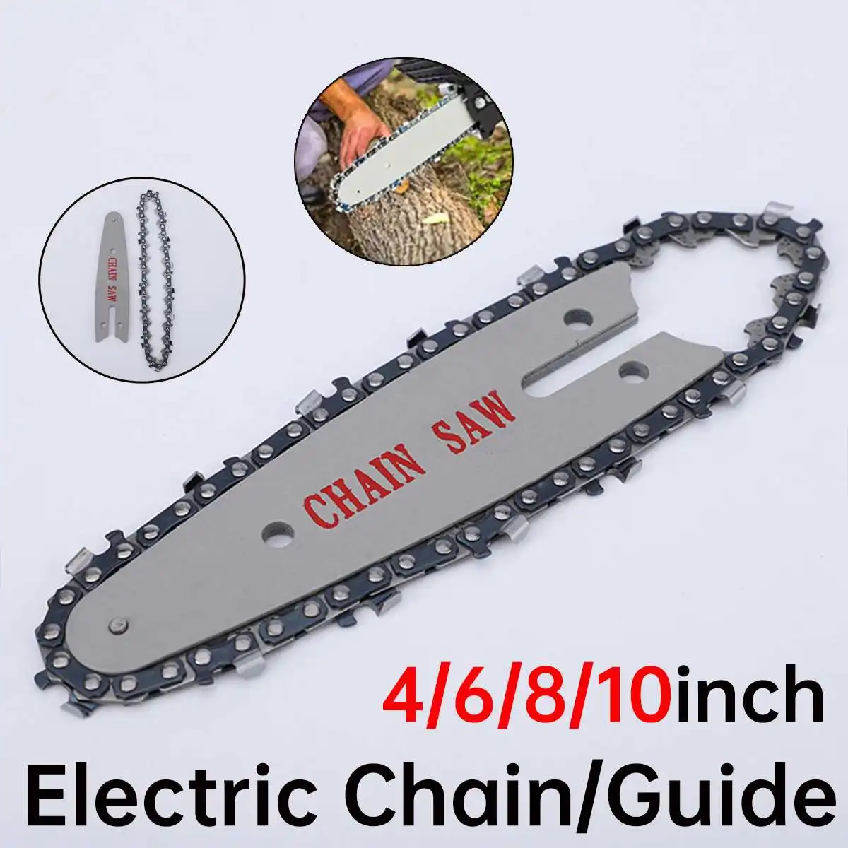 

4/6/8/10 inch Electric Saw Chain Guide Electric Chainsaw Guide Chains Used For Logging Pruning Saw Chain Accessories Tools