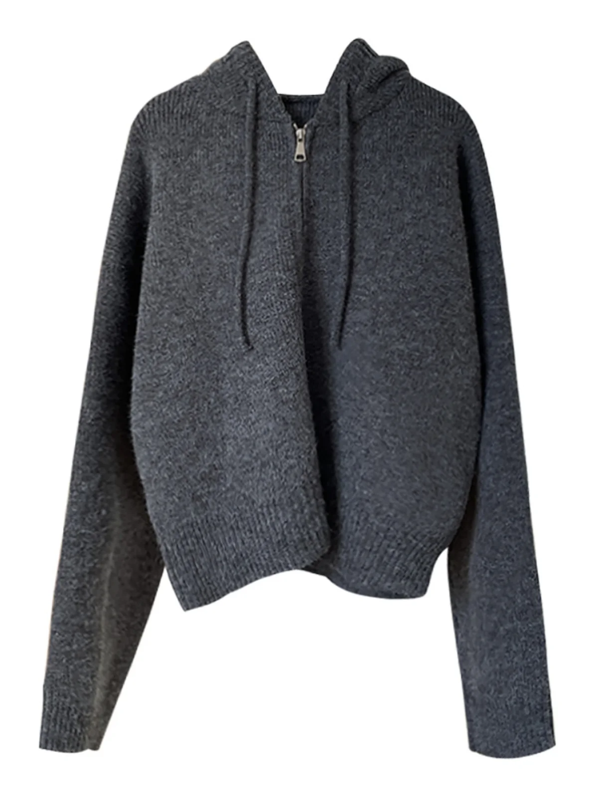 Женский укороченный кардиган с капюшоном