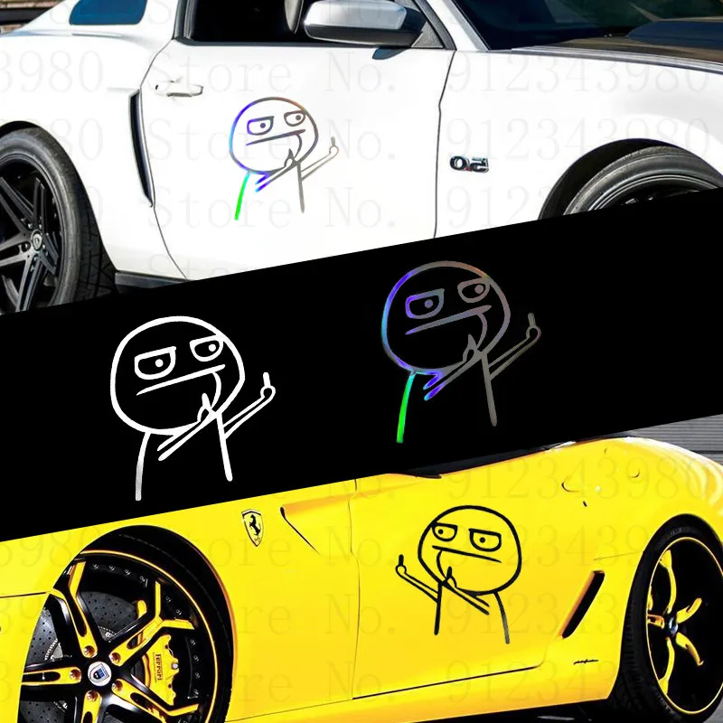 

Наклейка для кузова автомобиля, Забавный мультяшный средний палец, Clio Duster, Megane 2, 3, Clio Logan, Sport, volkswagen, Chevrolet Lacetti