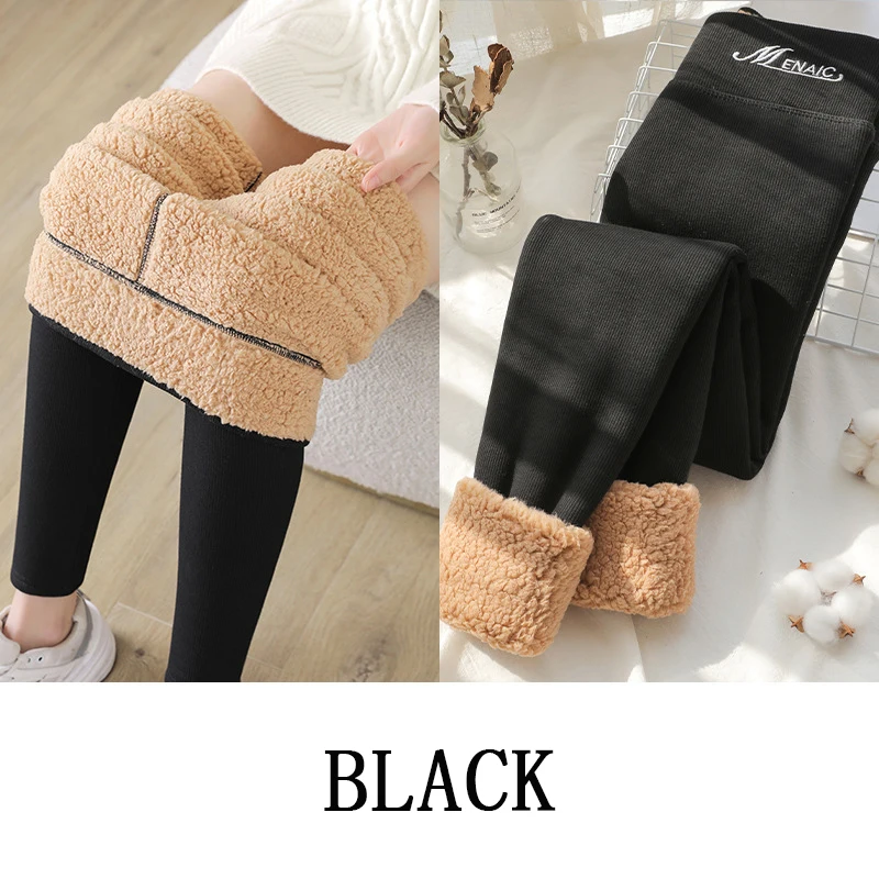 400g Women Tights New Winter Extra Thick Cloud Velvet Leggings Plush Thickened High Waist Warm Pants Simple Female Cotton Pants