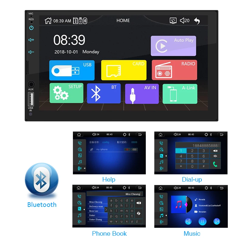 $377.29 2 Din Apple Carplay Car Radio Bluetooth Android-Auto Stereo Receiver 7