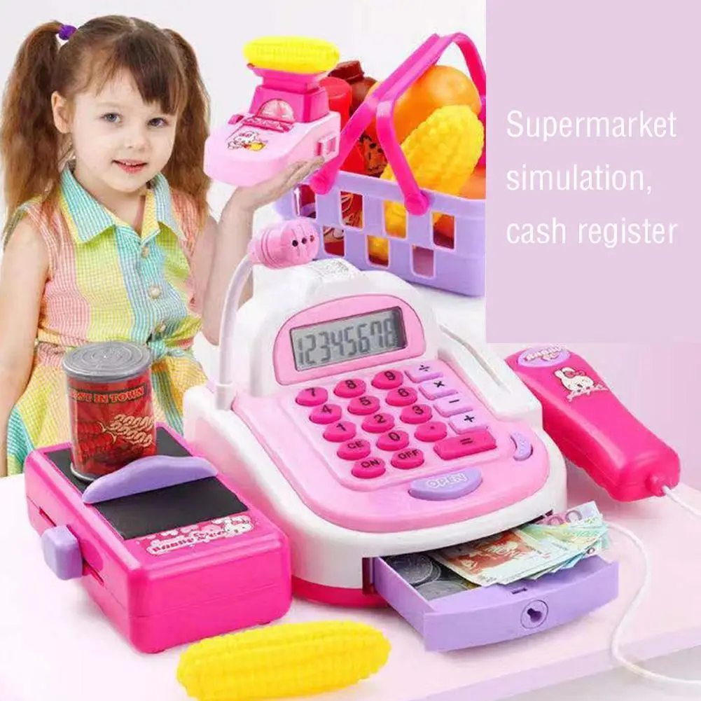 

Children's Cash Register Toy Playing House Simulation Supermarket And Years Register Girl Toy Boy Old Birthday Gift 3-6 Cas V0c7