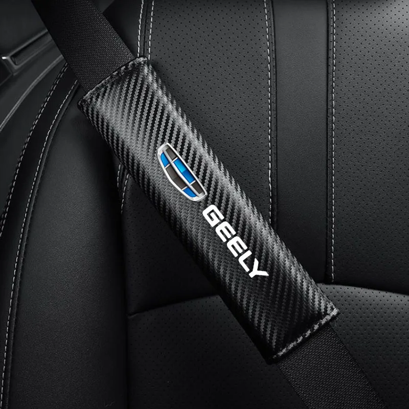 

Car Safety Belt Cover Carbon Fiber Shoulder Strap Protector Mat For geely atlas coolray BO RUI YUE CK Saloon EMGRAND ec7 GS GC2