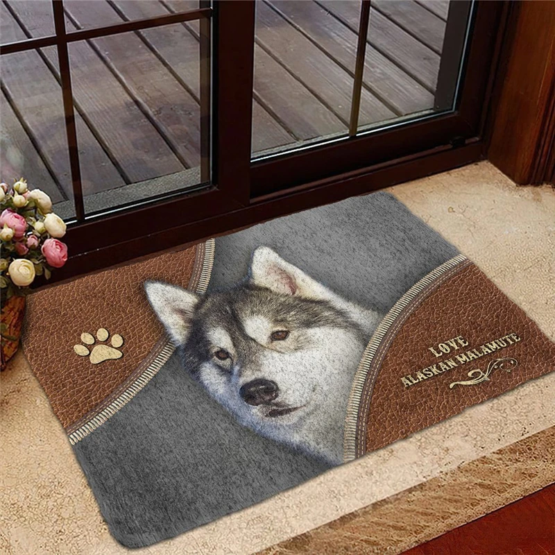 

Rottweiler Doormat Decor Print Animal Dog Floor Door Mat Non-Slip 3D Soft Flannel Custom Carpet for Hallway Bedroom 01