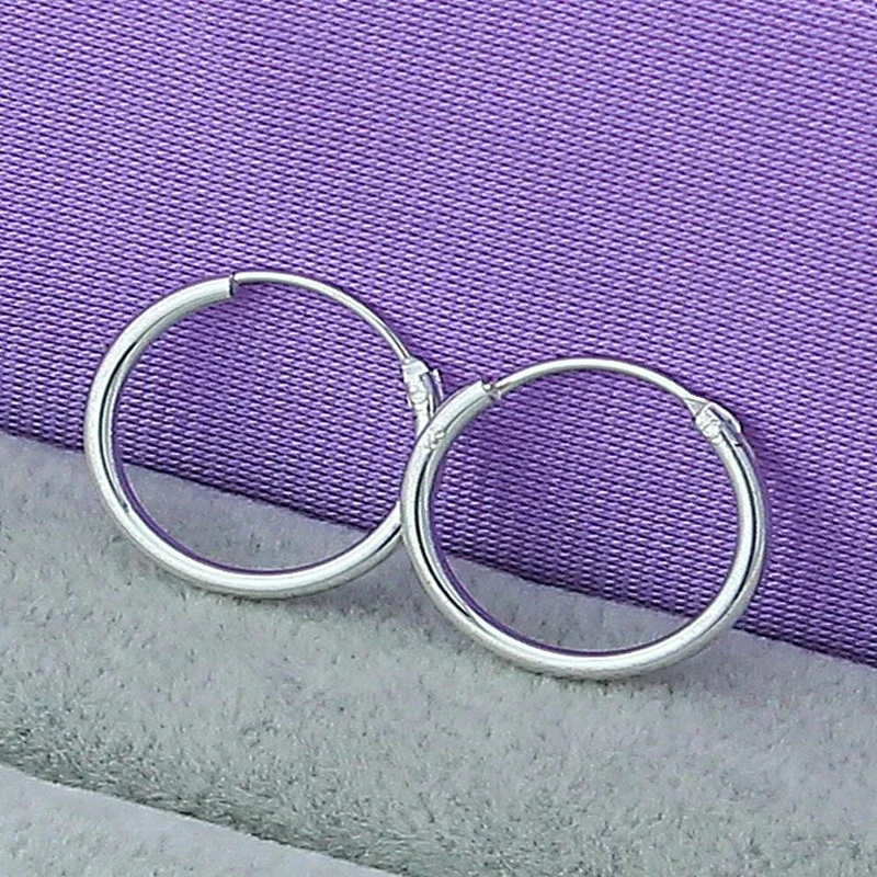 

CHUANGCHENG 925 Sterling Silver Small Polished Round Circle Stud Earrings for Women Wedding Party Gift Fashion Jewelry