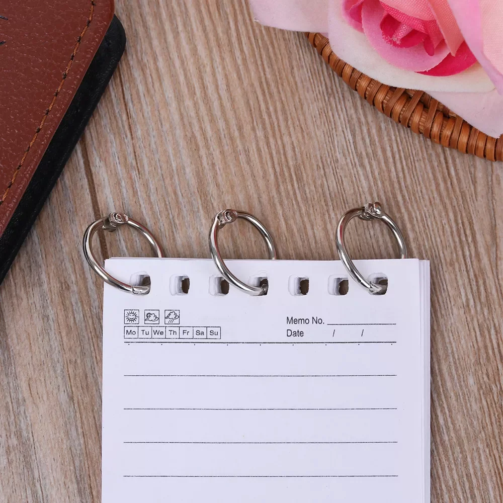 

10pcs/lot Metal Loose Leaf Book Binder Hinged Hoop Rings Multifunctional Keychain Circle DIY Album Scrapbook Craft Notebook Ring
