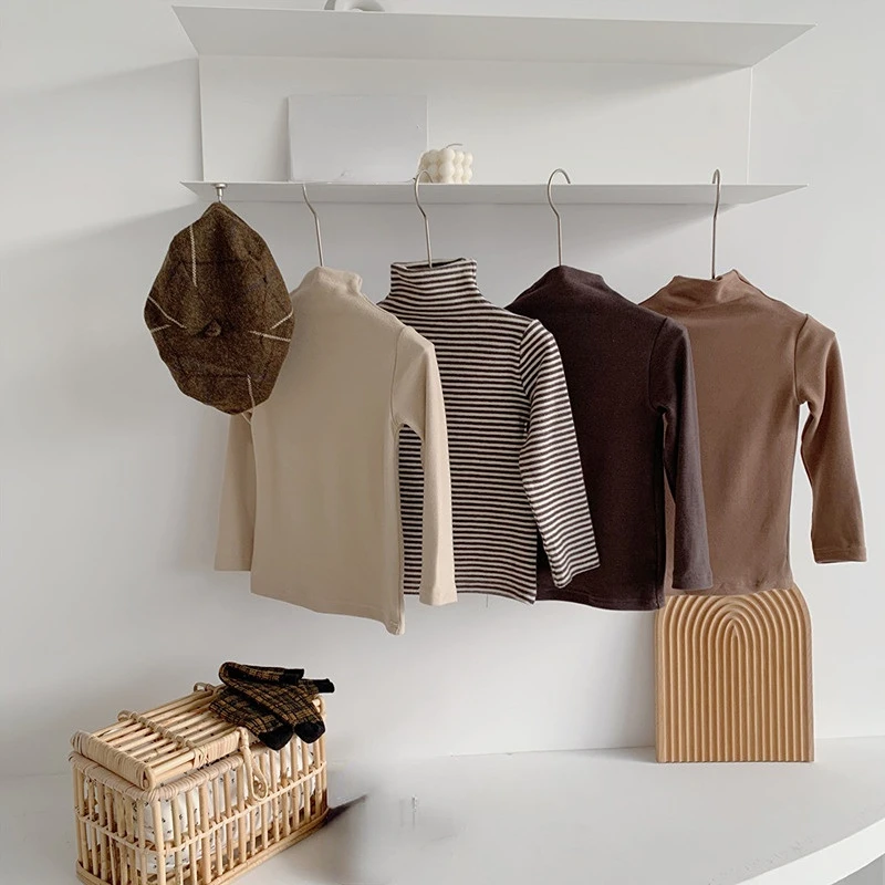 

Children Clothing Boys Girls Kids Toddler Baby T Shirt Cotton Long Sleeve T-shirt Kid Tops Turtleneck Shirt Winter