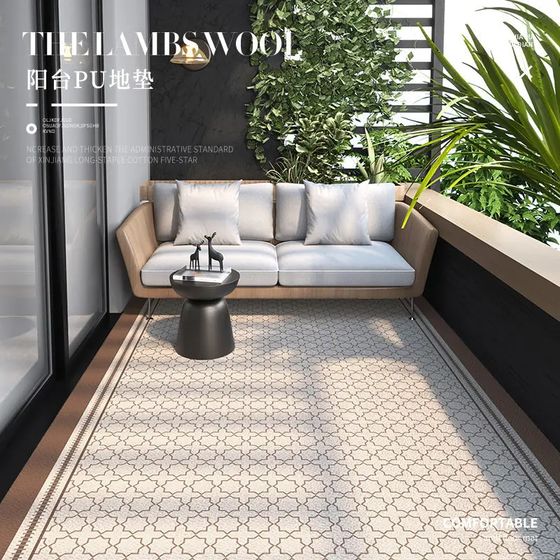 

American Terrace Anti-slip Rugs Kitchen Oil-resistant PVC Carpet Waterproof Balcony Large Area Rug Living Room Entrance Door Mat