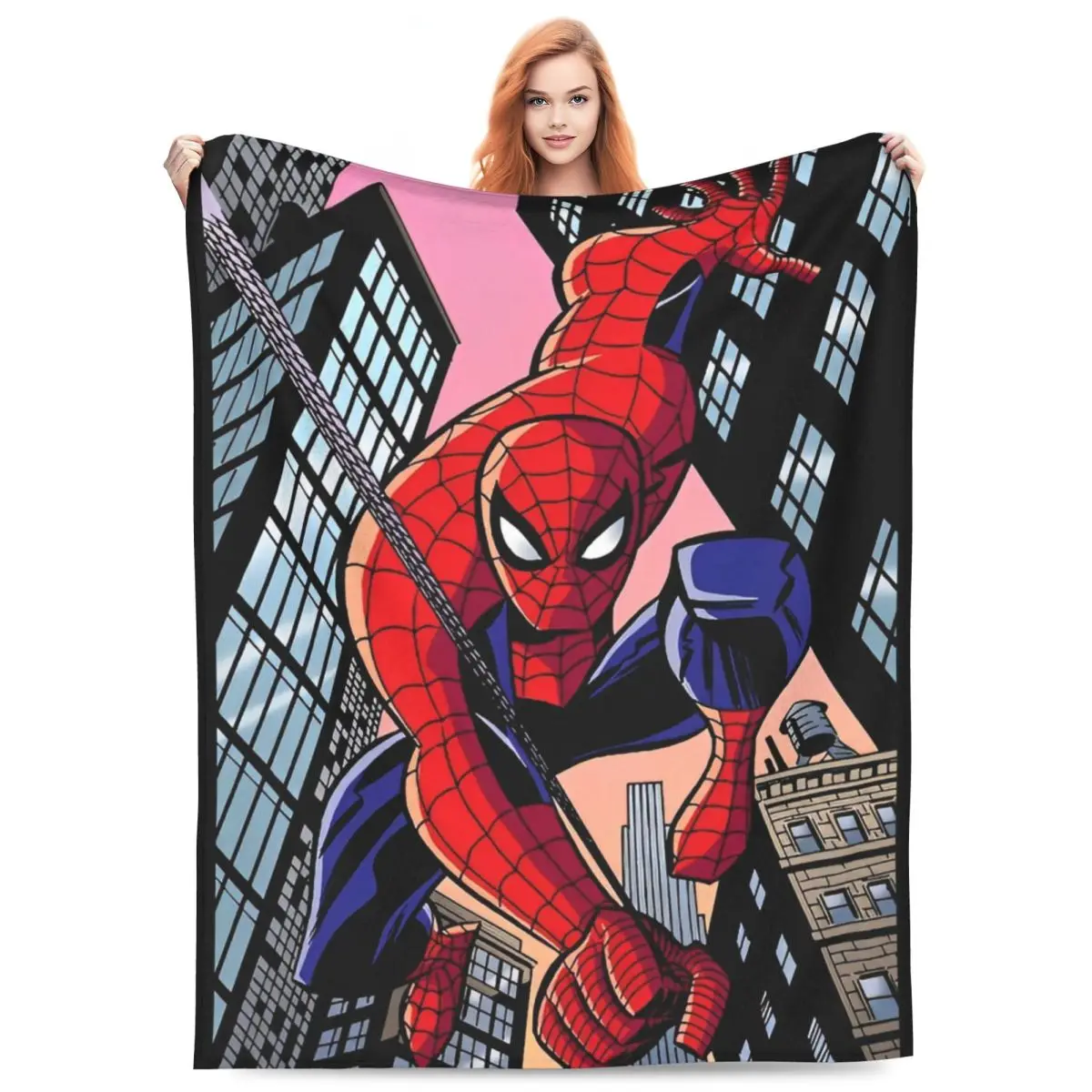 Одеяло Marvel Человек-паук супер мягкое эстетическое плюшевое одеяло для гостиной