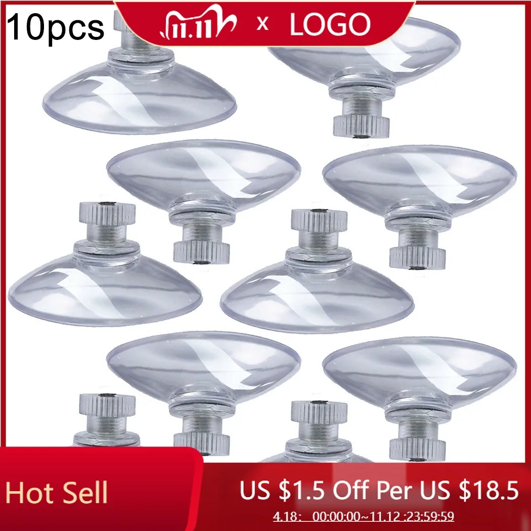 10Pcs Clear Thumb Screw Clear Suction Cups White Nut Rubber Casement Suckers PVC Rubber Screw Set Thumb Tool Suction Hooks