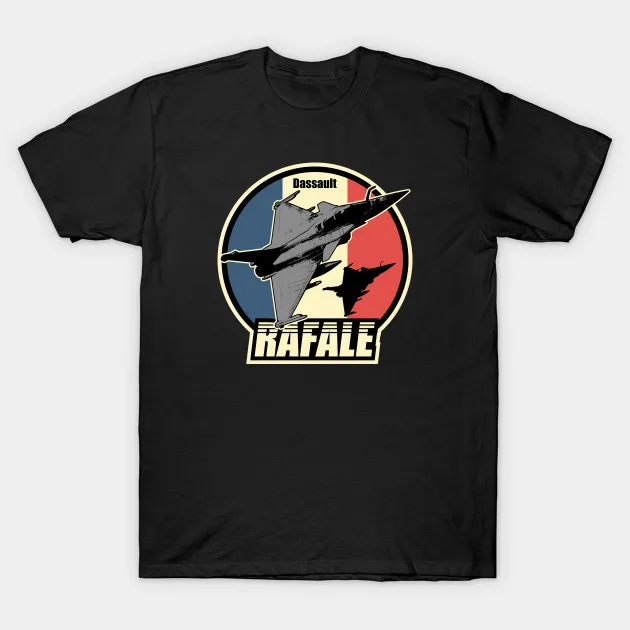 

2021 Men/Women's Summer Black Street Fashion Hip Hop French Air Force Rafale Fighter Dassault Rafale T-shirt Cotton Tees Tops