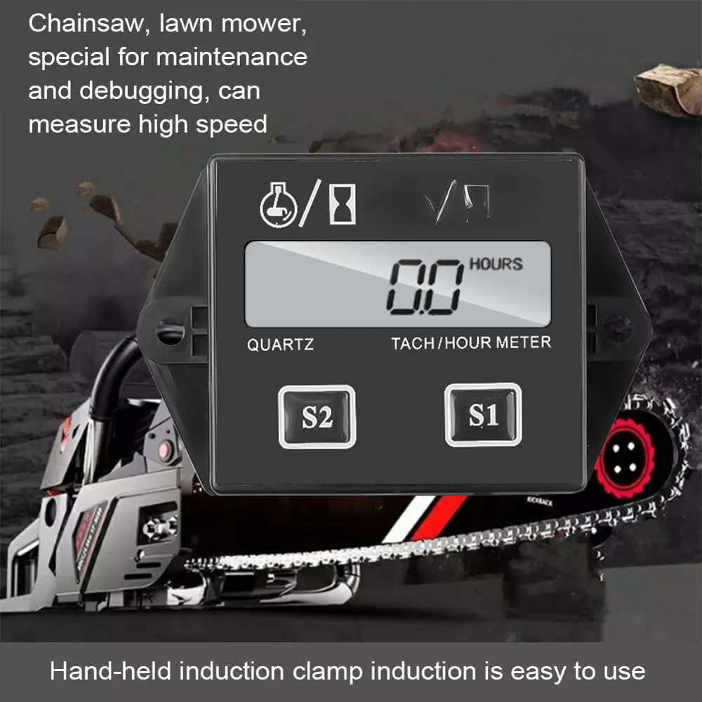 

Car Engine Tach Hour Meter Tachometer Gauge Engine RPM LCD Display For 2 4 Motorcycle Motor Stroke Motorcycle Boat