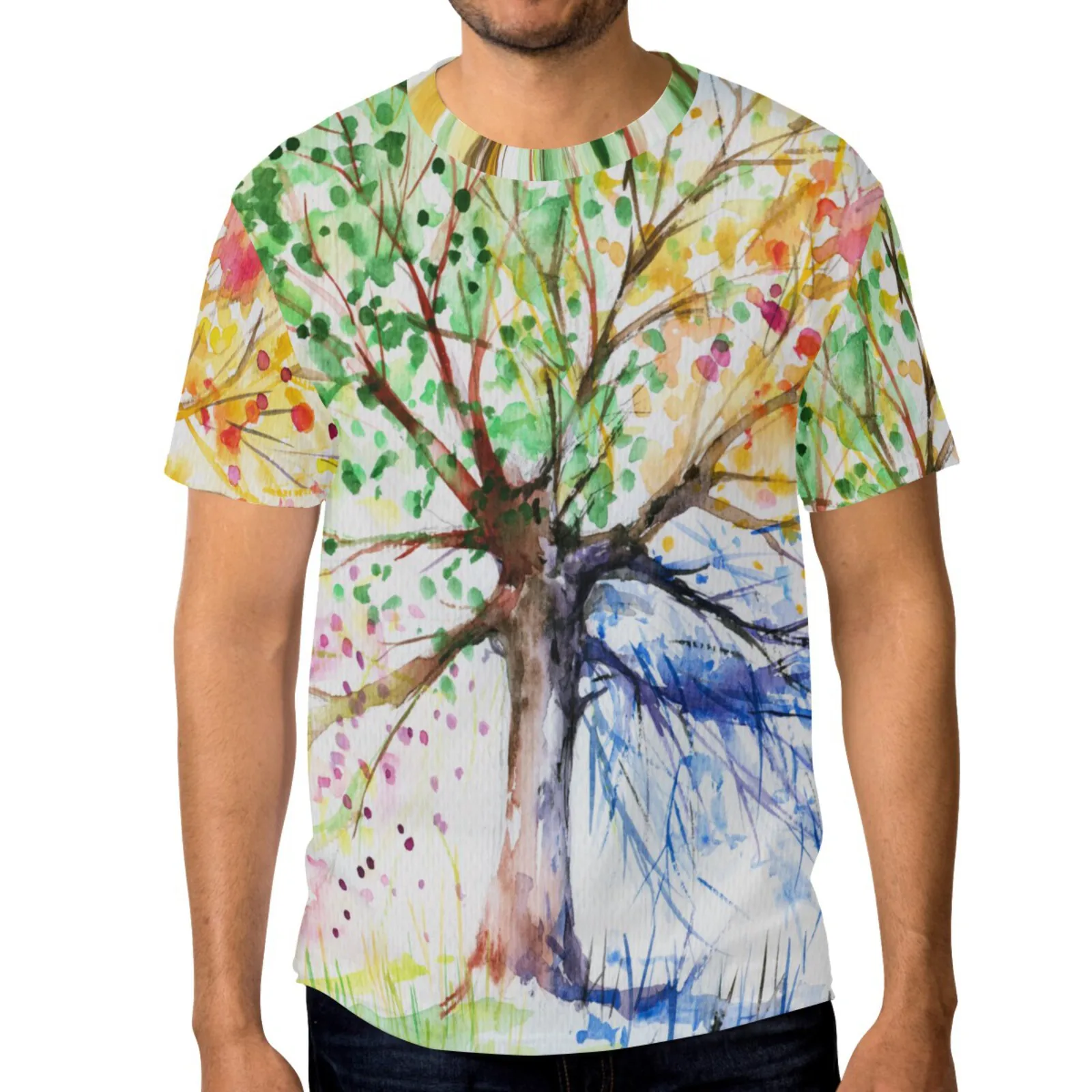 Летняя модная мужская футболка с коротким рукавом для пары 3D пляжная удобная и