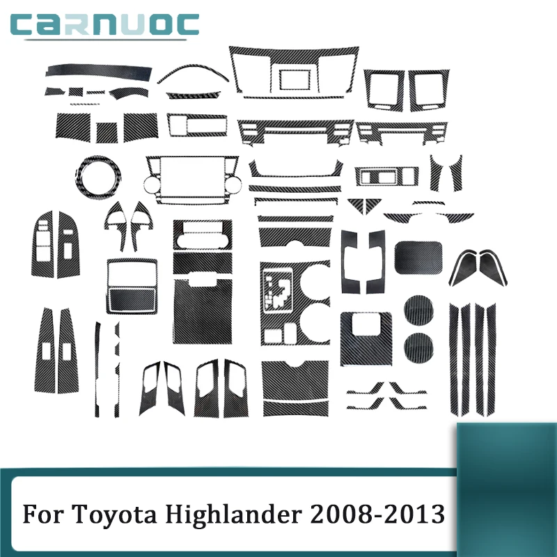 

For Toyota Highlander 2008 2009 2010 2011 2012 2013 Carbon Fiber Black Sticker Cover Trim Car Interior Decorative Accessories