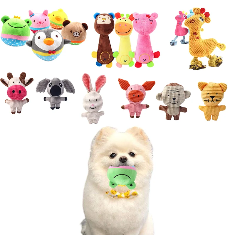 

Pet Dog Toy Sounding Puppy Dog Chew Aniaml Cute Squeak Toy For Small Meduim Pets Plush Chew DogTraining Toy Squeaky Pet Supplies