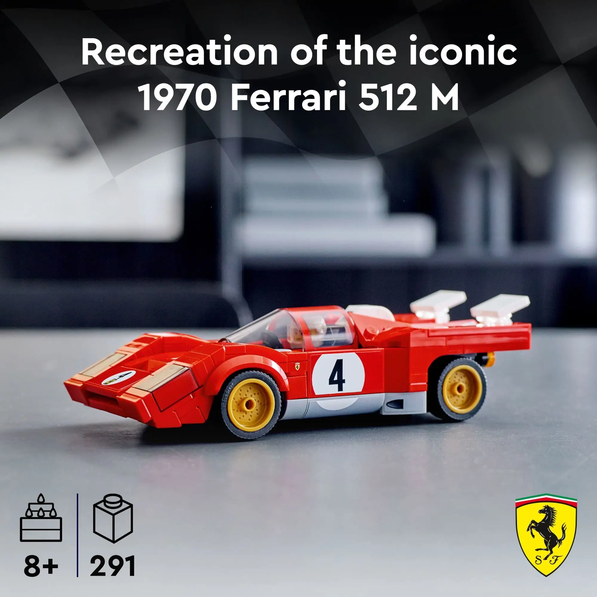 Конструктор LEGO и скоростные чемпионы 1970 Ferrari 512 M 76906 набор для строительства