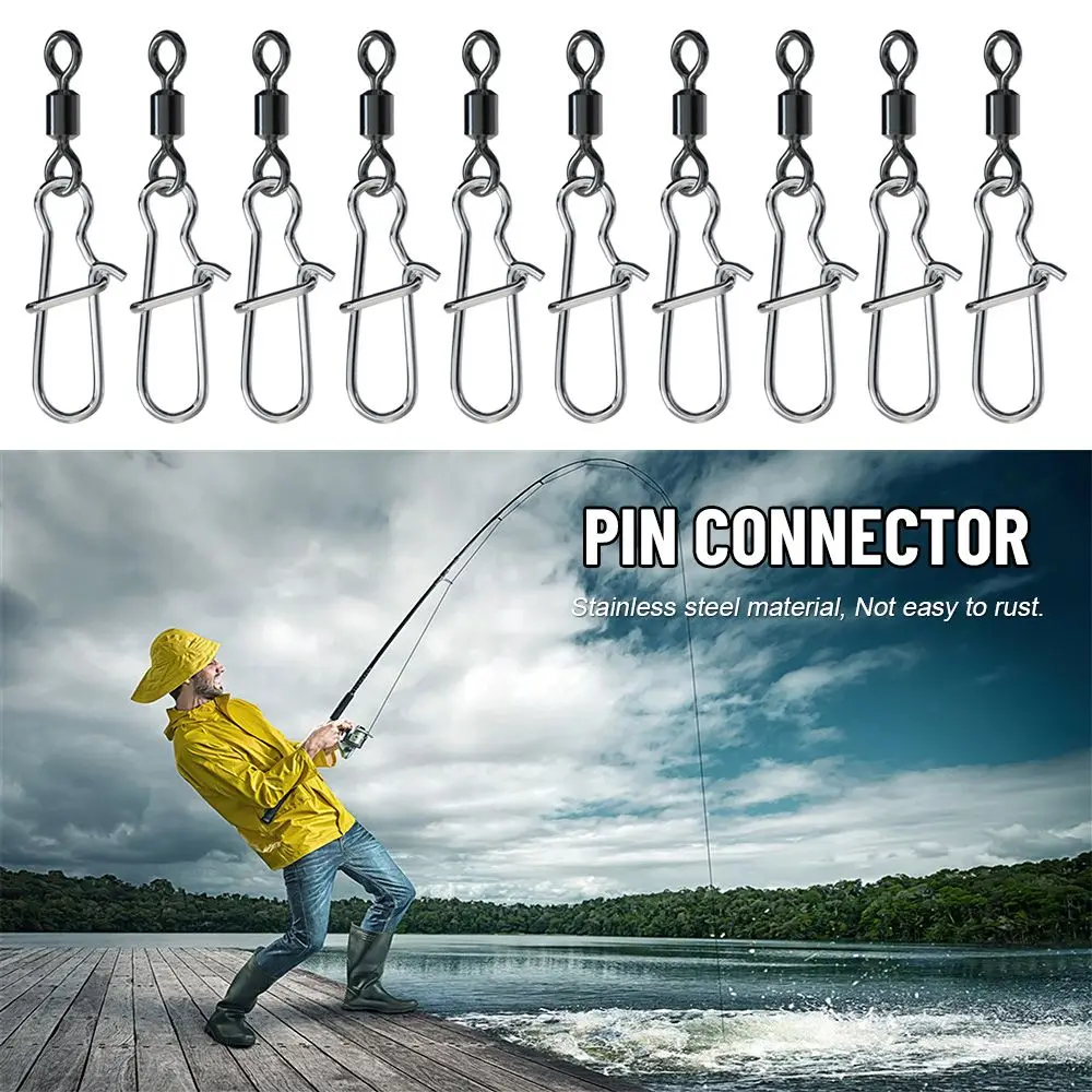 

100pcs/lot Portable Hot T shape snap Durable Rolling Swive Swivels Snap Solid Rings Fishing Connector