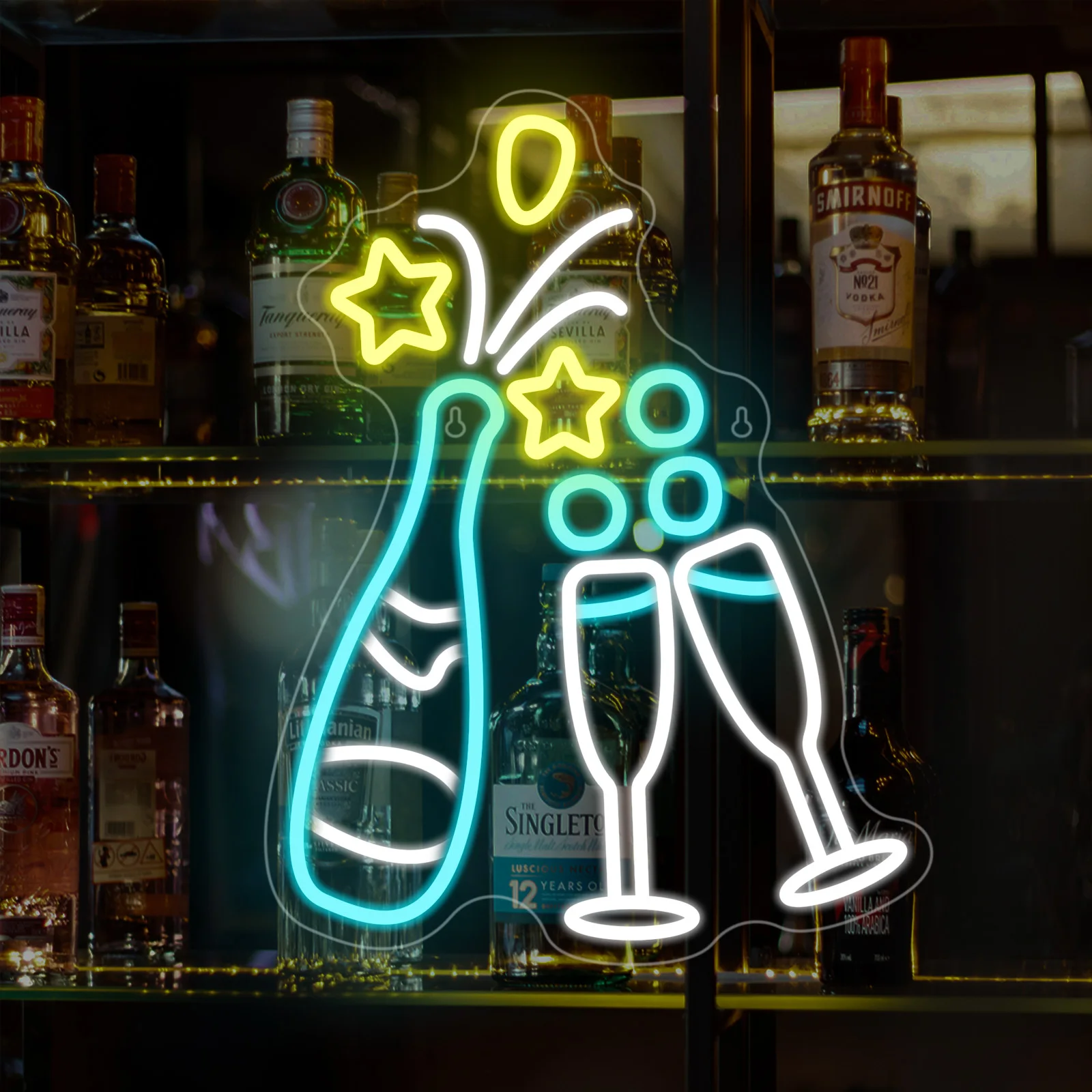 Шампанское Cheers Неоновая светодиодная вывеска Бар Пивная комната Украшение для