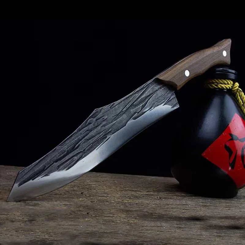 

8-дюймовый кухонный нож Longquan 7Cr1 7MoV, стальной, кованый, ручной работы, острый шеф-повар, мясницкий нож для барбекю, универсальный нож для обвалки, Китай, Coltelli