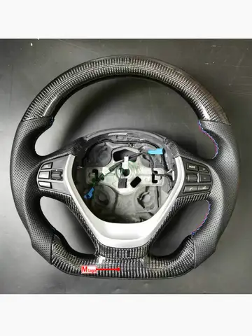 Ручной автомобильный руль из 100% настоящего углеродного волокна для BMW F30 F35 F20 F22 F32 320 328 328i 335 (без лопастных переключателей)