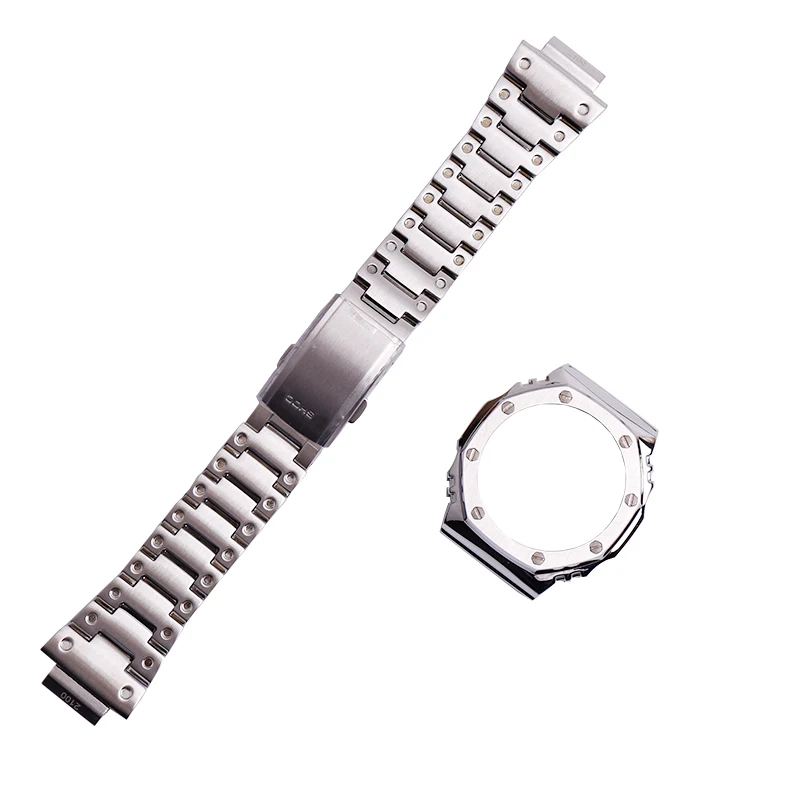 Watch accessories suitable for Casio modified accessories G-SHOCK metal shell AP strap GA-2100 2110 watch farm oak