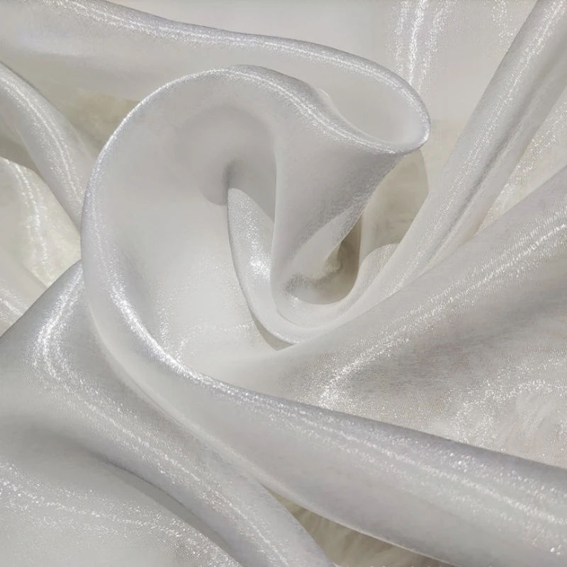 Блестящая атласная тонкая светильник Кая ткань Breeze летнее платье из органзы