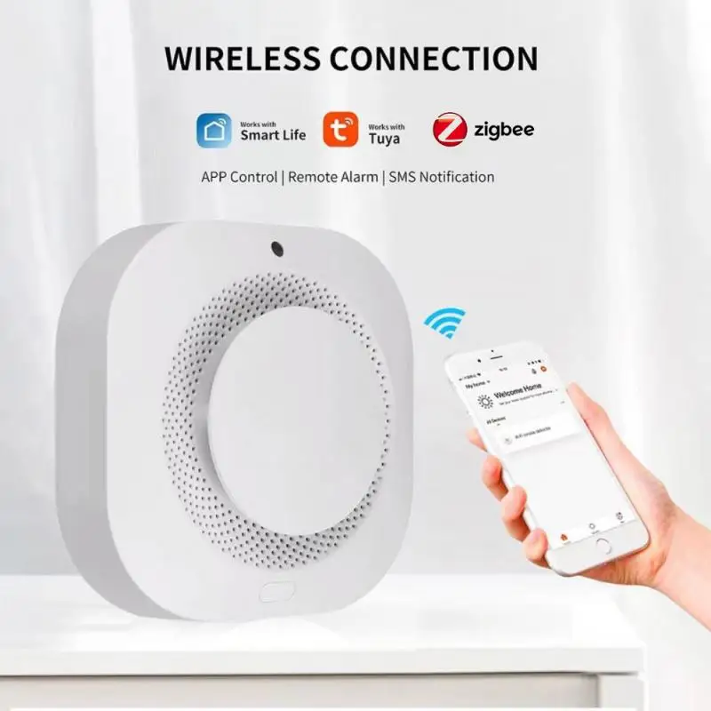 

Датчик дыма для безопасности дома и кухни, работает с приложением Zigbee Hub Smart Life