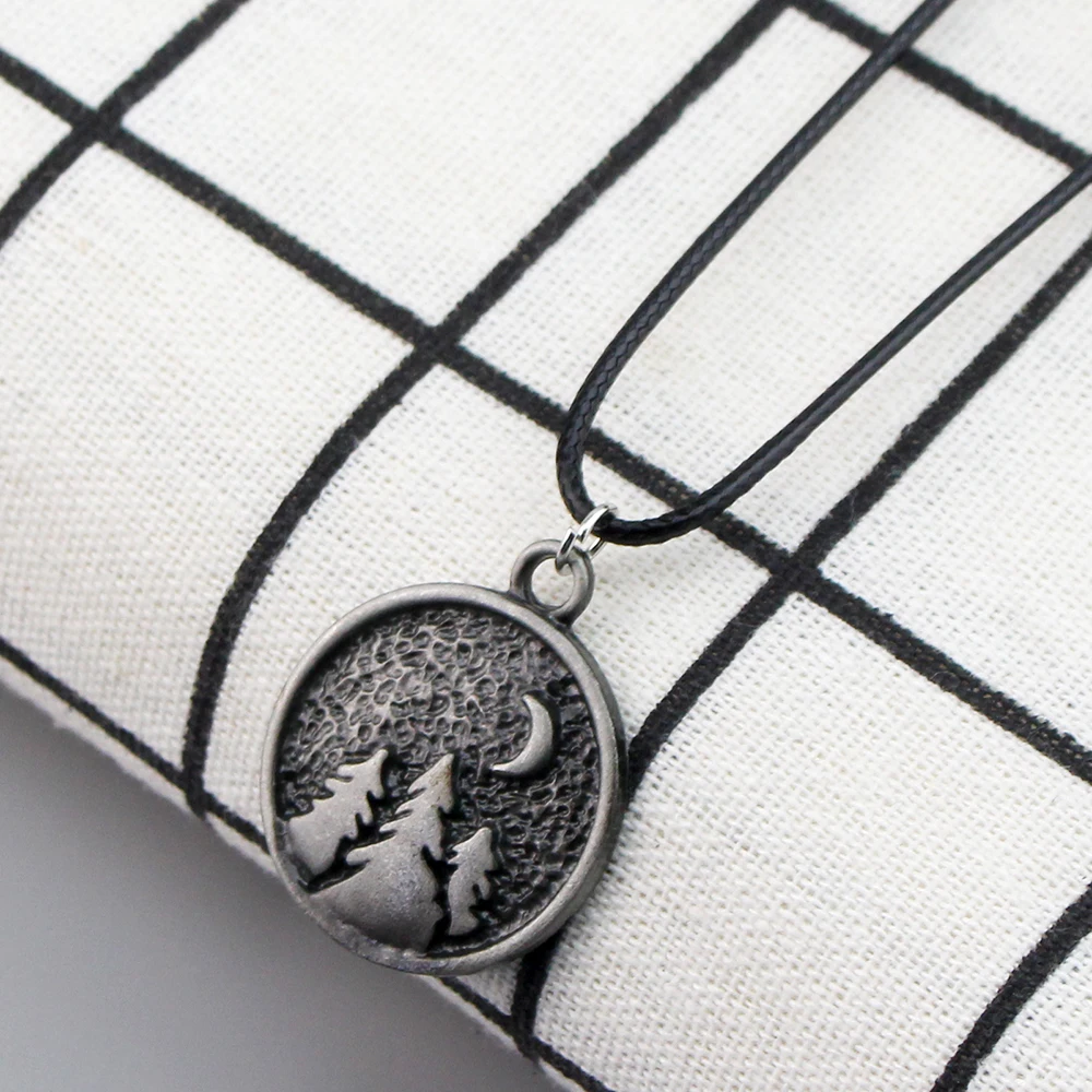 Ожерелье С Подвеской В Виде Фазы Луны И Лесной Сосны Круглый Кулон Унисекс